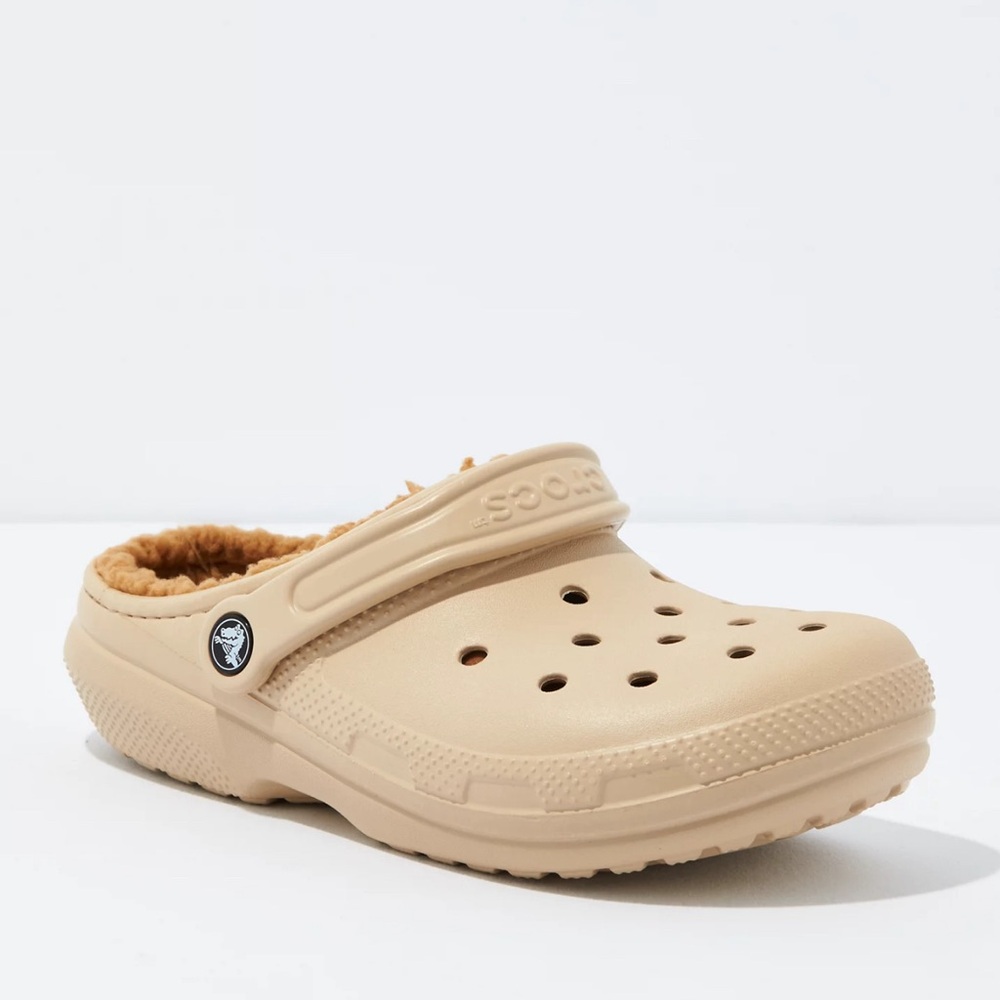 Crocs Tan Clogs with Fleece Lining